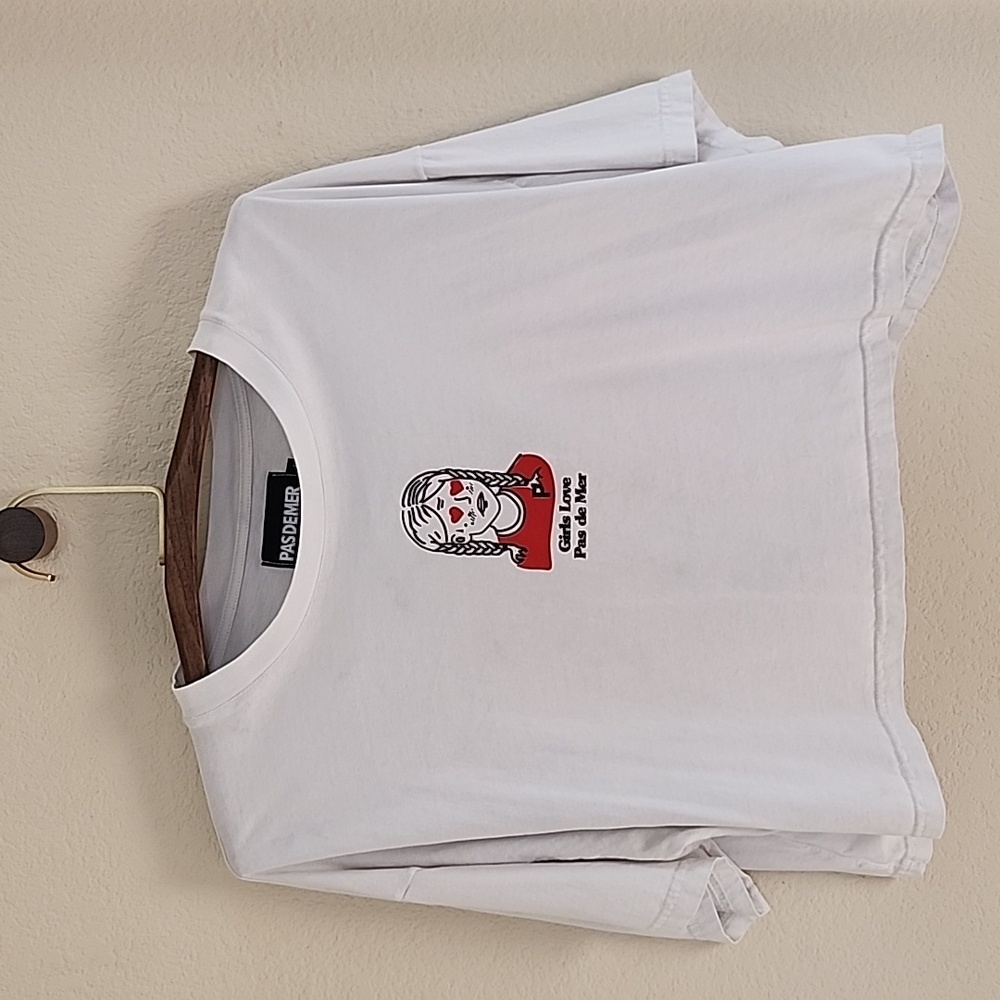 Pas de Mar Girls Love Cropped White T-Shirt